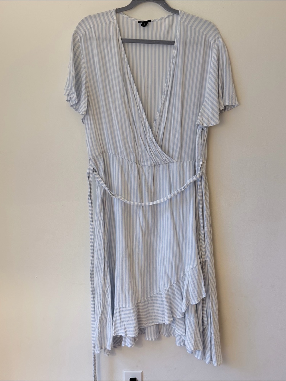 torrid size 2 light Blue and White Striped Wrap Dress